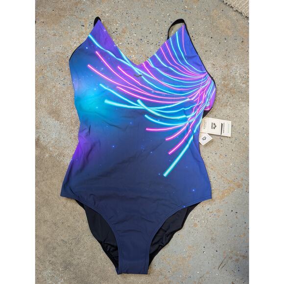 Arena Bodylift Shape & Support Swimsuit One Piece Neon Blue Purple - Picture 1 of 3
